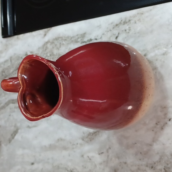 Red Ceramic Pitcher - Picture 3 of 4